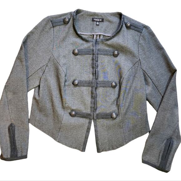 torrid Jackets & Blazers - Torrid fitted military jacket gray heather size L